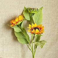 Amazon｜造花 ひまわり 向日葵 2本 花瓶無し 枯れない花 花束
