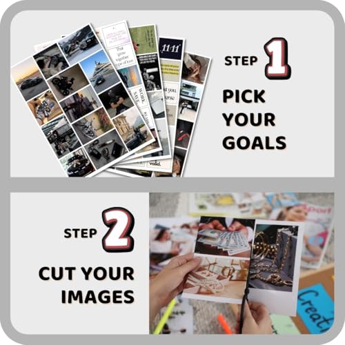 Image of Manifestation Poster for Men | 2026 Vision Board Supplies (200+ Elements, 12 A4 Sheets, A4 Board with Hook) Aesthetic | Life Goals Quotes Motivational Poster | Manifest Dream Life for Wall | Boy Vision Board Kit