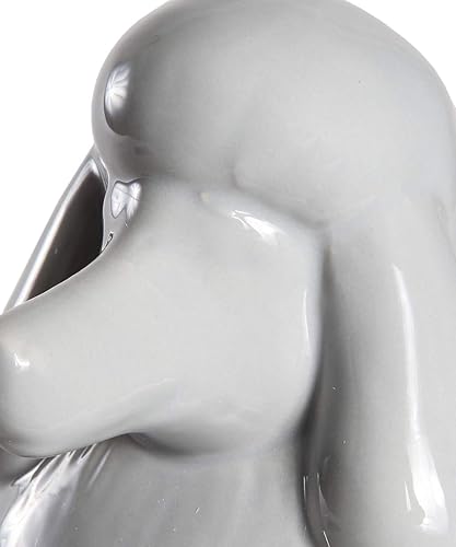 Miniatura 6 de Estatua de perro de cerámica, estatua de perro caniche de pie gris brillante, escultura decorativa para jardín o decoración del hogar, estatua de