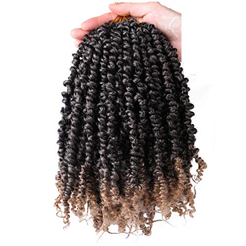 10inch Pre-twisted Passion Twist Hair 7 Packs Short Passion Twist Crochet Hair Synthetic Hair Extensions for Black Women (10inch (pack of 7), T27)