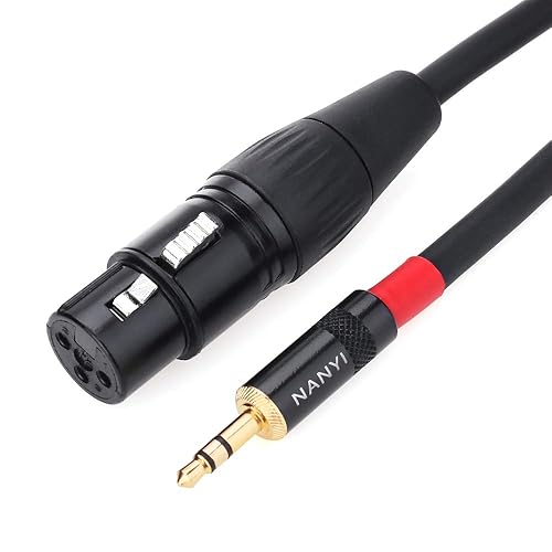 NANYI Cable de micrófono de audio de interconexión TRS macho a XLR hembra de 0.138 in, adecuado para iPod, teléfono móvil, altavoces activos, disponible en Yaxa El Salvador