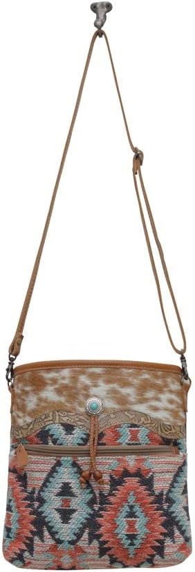Myra Bag Western Canvas Crossbody Bag for Women - Cotton and Upcycled Leather Shoulder Bag Reboot - Image 6