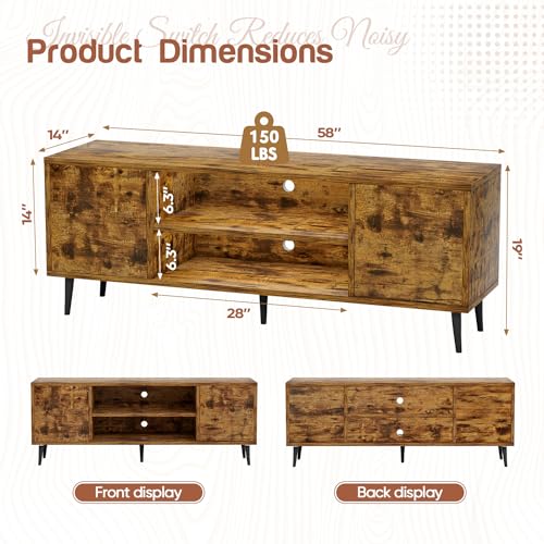 image for YESHOMY Modern Retro TV Stand for Television up to 65