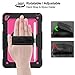 SEYMAC stock Case for iPad 6th/5th Generation, [Full-Body] Shock-Proof Case with 360 Degrees Rotating Stand [Pencil Holder][Screen Protector] Hand Strap for iPad 6th/5th/ Air 2/ Pro 9.7 (Rose+Black)