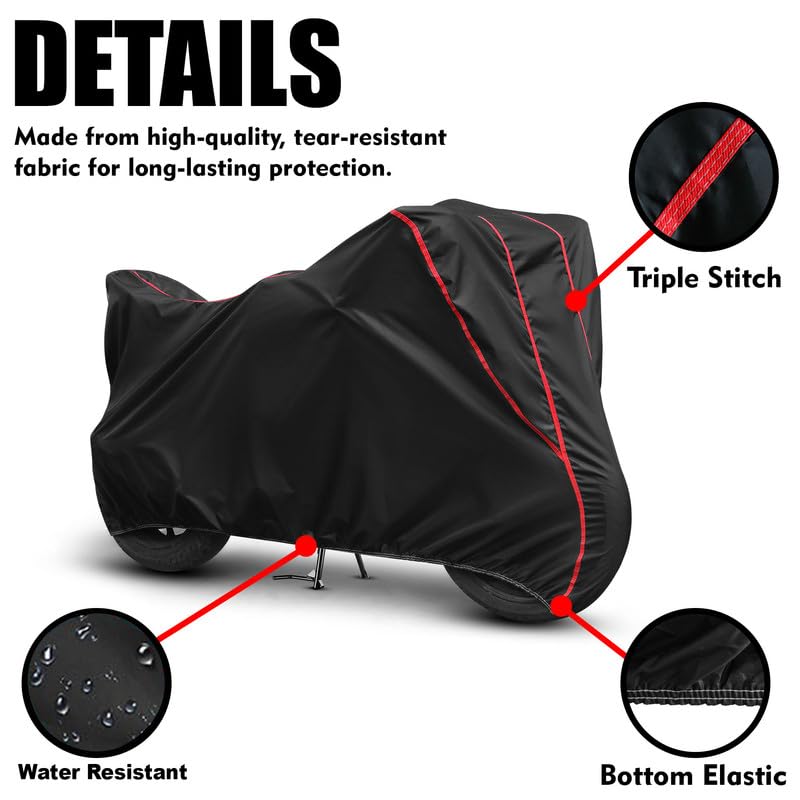 Image of AYSHU Water Resistant Bike Cover Compatible with TVS Apache RR 310 | Triple-Stitched, Dustproof & UV Protection | Windproof Full Bottom Elastic Hem