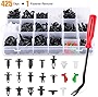 GOOACC 425 Pcs Car Body Retainer Clips Set Tailgate Handle Rod Clip & Fastener Remover - 19 Most Popular Sizes Auto Push Pin Rivets Set -Door Trim Panel Clips for GM Ford Toyota Honda Chrysler