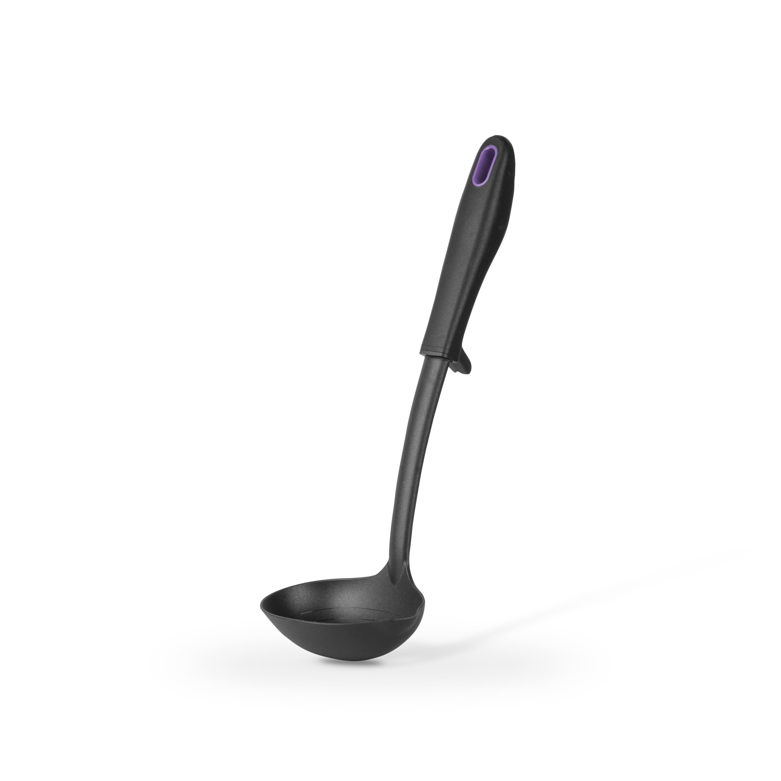 rena germany Premium Soup Ladle - 31.0 cm Hanging - Integrated Storage Aid - Plastic - Black - Made in Germany (Purple) - Image 3