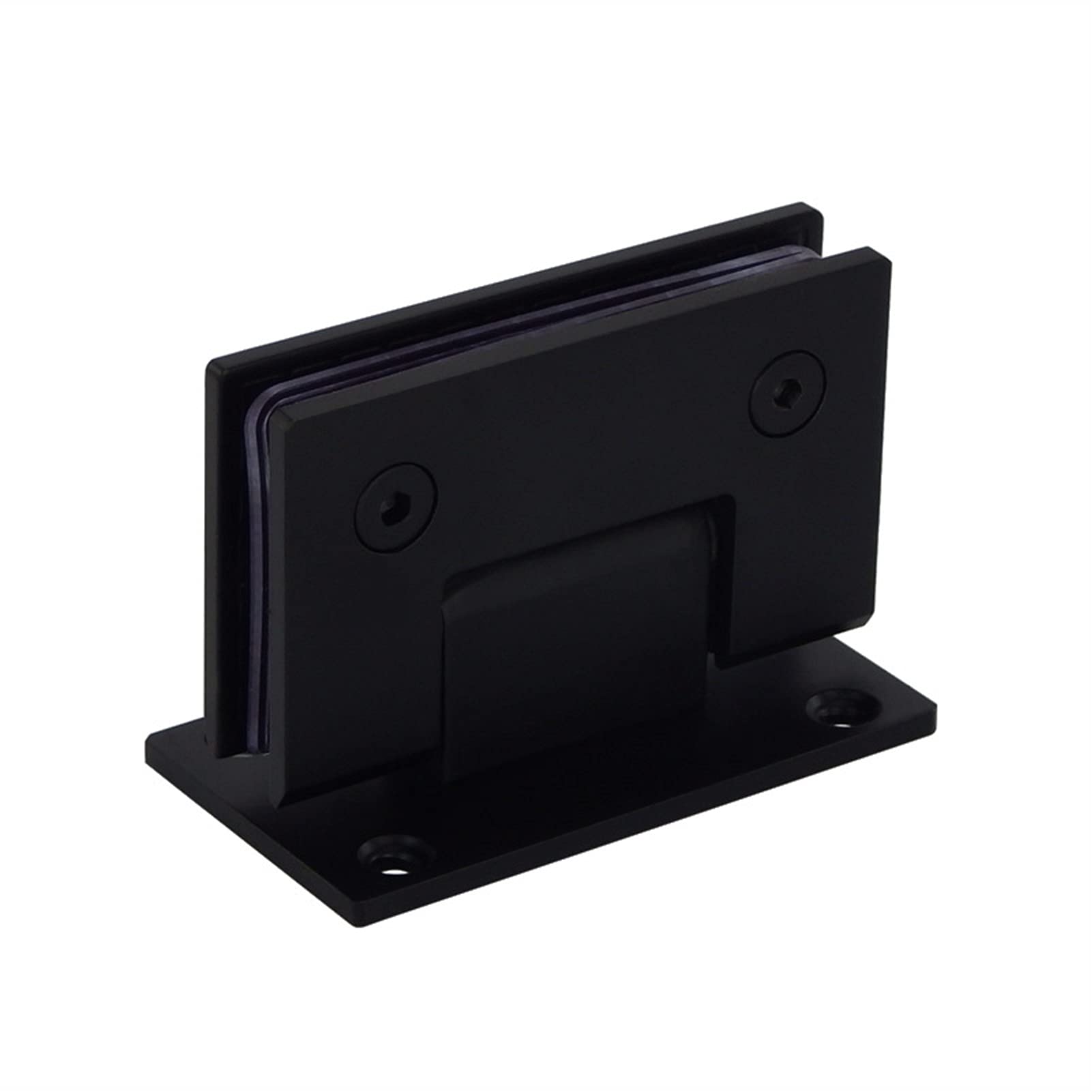 Myxjx One Color Hinges, Glass Door Bathroom Hinge Wall Mounted Clamp Black 90 Degree Opening