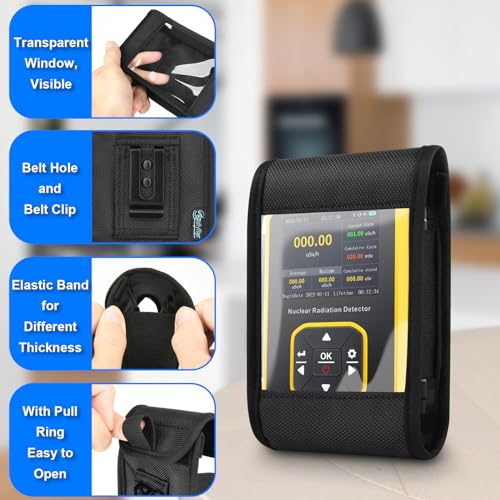 Image of Beautyflier Radiation Monitor Meter Portable Carrying Case, Travel Carrying Storage Bag, Protective and Dust-Proof Belt Clip Pouch Compatible with Geiger Counter Nuclear Radiation Detector, Case Only