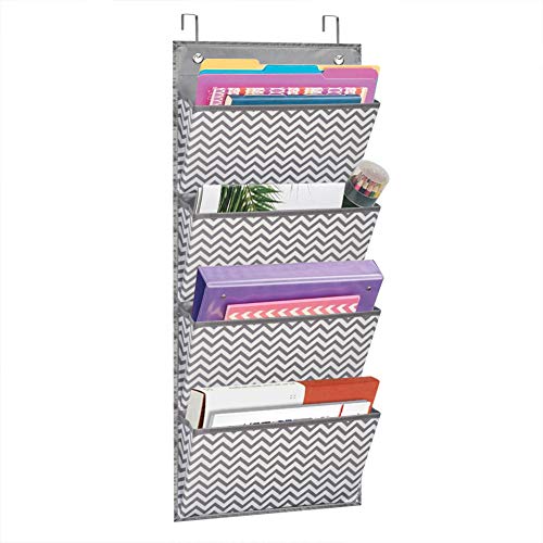 Eamay Wall Mount/Over Door File Hanging Storage Organizer - 4 Large Office Supplies