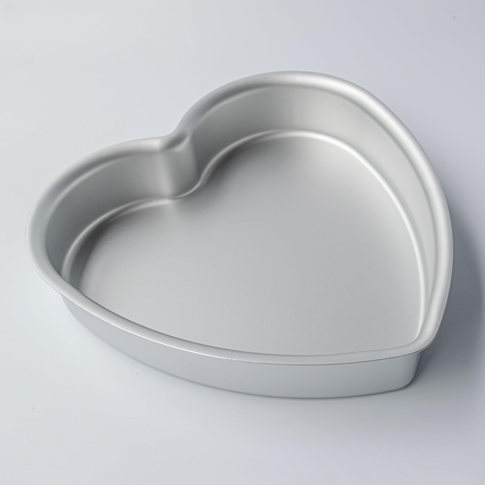 Lot de 2 moules à gâteau en forme de cœur de 25,4 cm, 5,1 cm de profondeur, moule à gâteau en aluminium en forme de cœur, four sûr, convient pour les fêtes, anniversaires, rassemblements,
