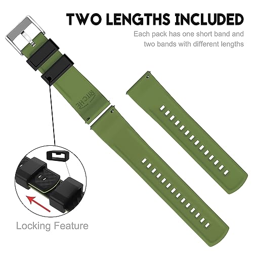 Image of Ritche Christmas Gift Silicone Watch Bands 18mm 20mm 22mm 24mm Quick Release Rubber Watch Bands for Men, White Elephant Gifts, Stocking Stuffers For Men