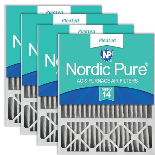 Image of Nordic Pure 20x25x5 Lennox Replacement MERV 14 Air Filters 4 Pack | Actual Size: 19 3 /4 x 24 3 /4 x 4 3 /8 Made in USA, Pro Strength HVAC Filtration, Fine Particles, Dust, Pollen & Pet Dander