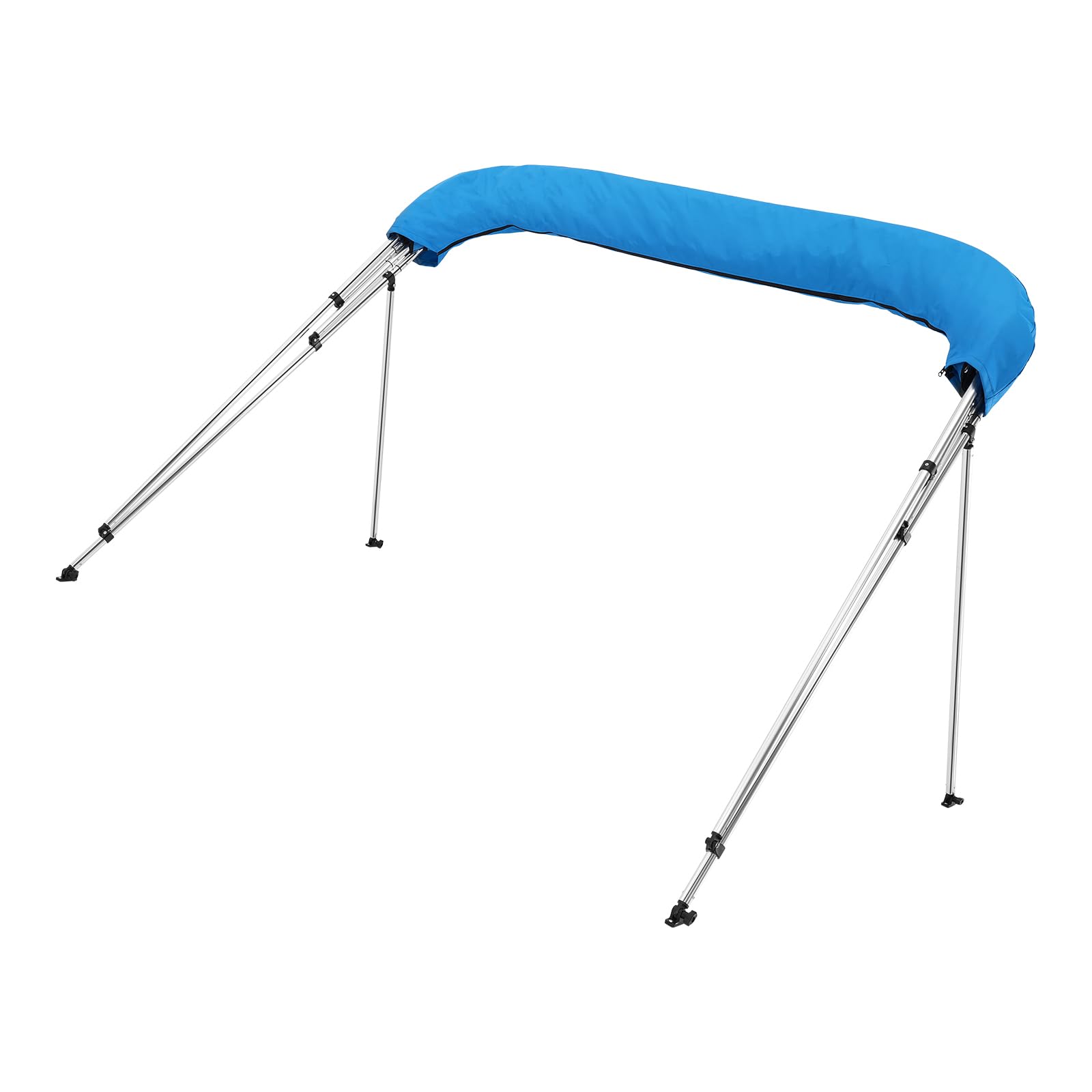 VEVOR Tendalino per Barca a 4 Archi in Poliestere 600D con Telaio in Lega di Alluminio, Tendalino Parasole Impermeabile per Barca con Borsa Portaoggetti, Larghezza 231 a 244 cm Blu Pacifico