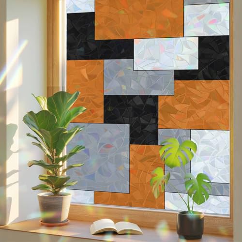 Vinilo decorativo para ventana 19.6x39.3 pulgadas naranja miniatura 1