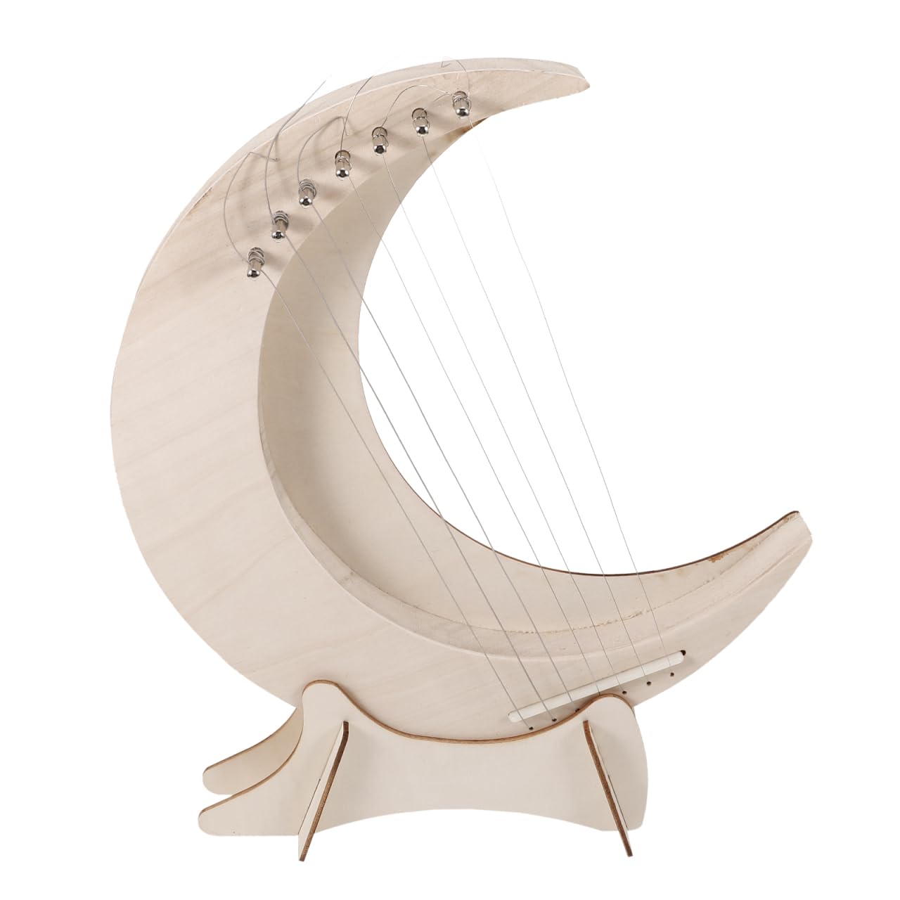 ifundom Holz-Lyra-Harfe, 7 Saiten, DIY-Lyra, mondförmiges Musikinstrument, Harfen-Saiteninstrumente zum Erlernen von Musik