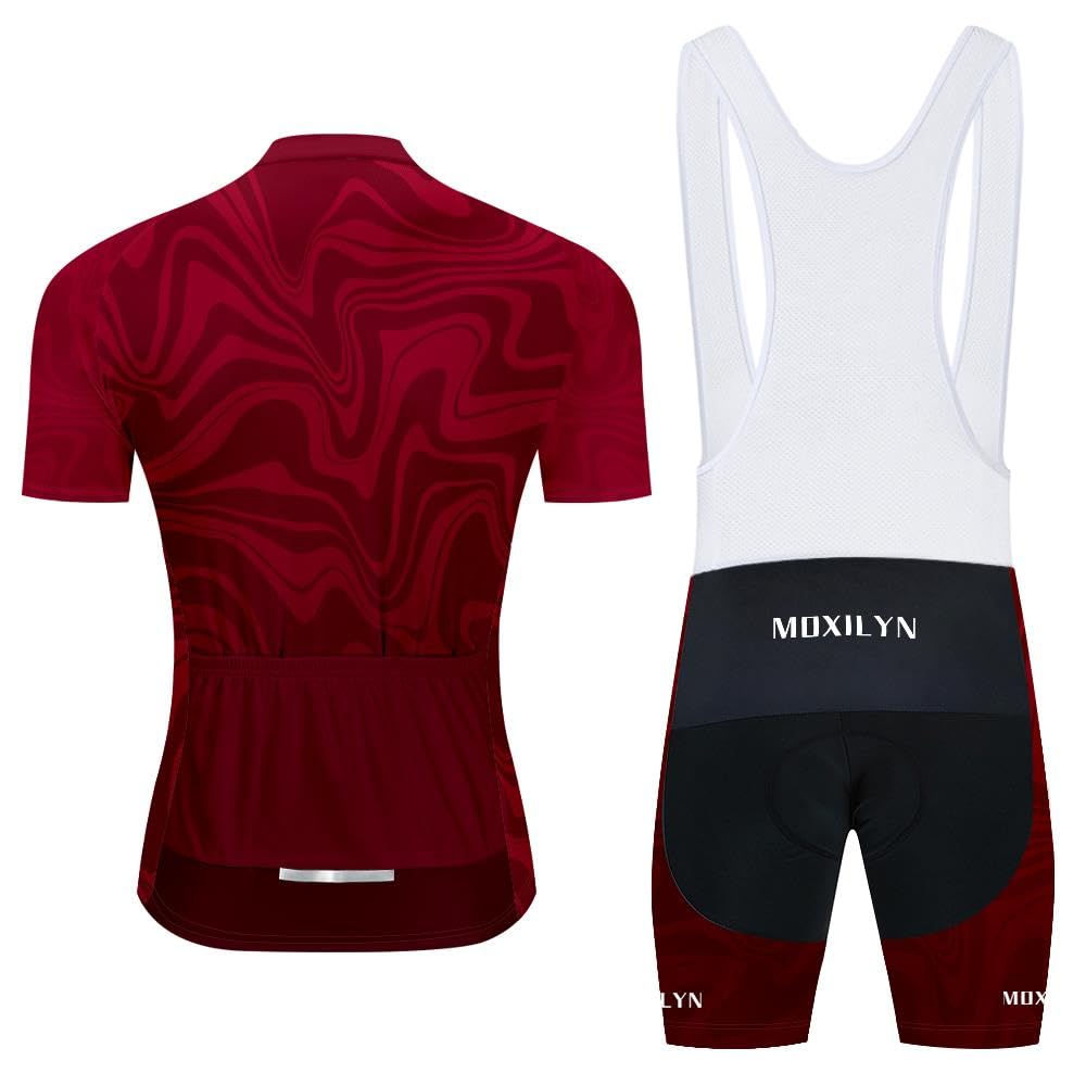 Moxilyn Maillot Cyclisme Homme Tenue,Respirant Maillot Velo Route avec 20D Gel Tenue VTT SéChage Rapid Shirt Cycliste