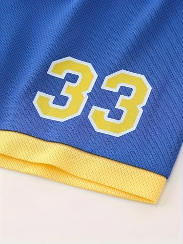 Image of 2 or 6 Piece Kids Boys Basketball Jersey Set Youth Letters Printed Lightweight Basketball Tank Top and Track Shorts