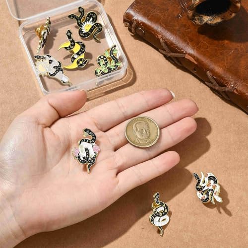 Image of Ipotkitt Bee Rectangle Biology Theme Fruit Vegetable Snake Ice Cream Brooches Insect Dessert Strawberry Lapel Pins for DIY Jewelry Craft Clothes Decor
