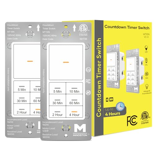 Minoston Countdown Timer Switch MT10N 2-Pack