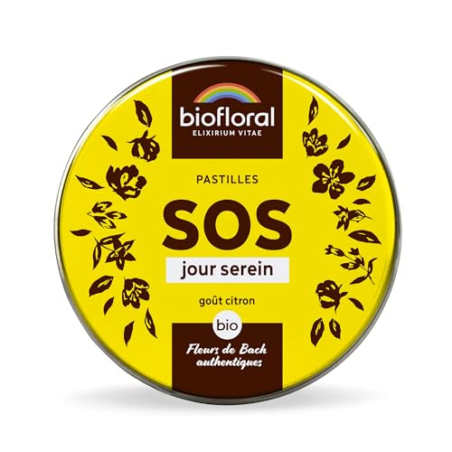 BIOFLORAL - SOS Secours Jour Serein BIO - 165 Pastilles - Soutien émotionnel - Fleurs de Bach Authentiques - Sans Alcool