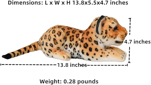 Miniatura 2 de GracesDawn Muñeca de guepardo reclinada amarilla, animales de peluche, leopardo, gato de peluche (9.8 pulgadas)