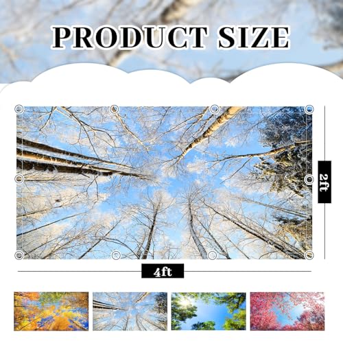 Image of ROCEEI Pack of 4 Fluorescent Light Covers for Ceiling Lights, 4 x 2 Ft, Magnetic Light Covers for Classroom Office Home School Ceiling Decor(Season)