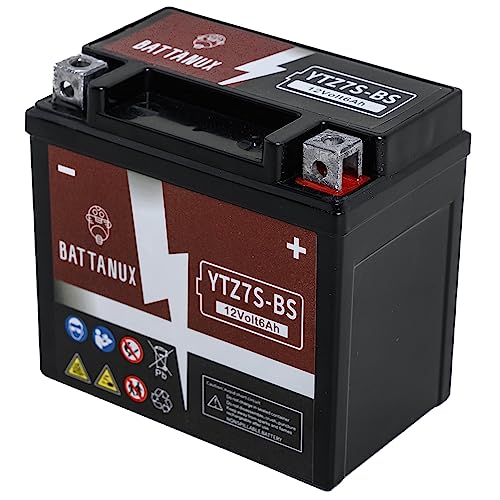 Battanux YTZ7S-BS Battery & Motorcycle Battery Sealed SLA/AGM 12V6Ah ATV/UTV/Snowmoble/Motor bike Battery Maintenance Free & No tools for installation & Advanced Technology & Environmental