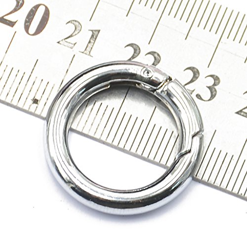 gazechimp 12 Peças Ouro Prata Redonda Snap Ganchos Primavera Anel Chave Mosquetão Acampamento Snap