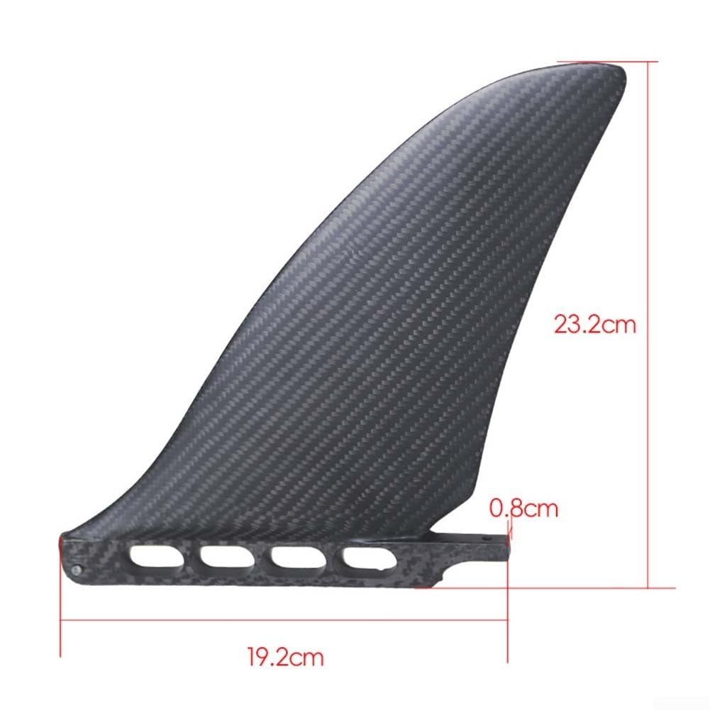 Honseadek Vollcarbon Fiber Surf Fin für American Fin Box, Leichtes Paddle Board Racing Speed Fin, Flow Directing Fish Tail Ruder Ersatz, Schwarz
