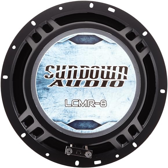 Sundown Audio LCMR-8 Midrange Speaker - 100W RMS, 4-Ohm - 8" Car Audio Midbass Driver with Phase Plug, Ferrite Magnet - High-Efficiency Single Unit (Each)