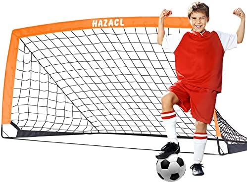 Hazacl Kid Soccer Goal for Backyard 6x4FT Portable Soccer Net for Backyard Large Pop Up Soccer Goal Net with Carry Bag for Indoor or Outdoor
