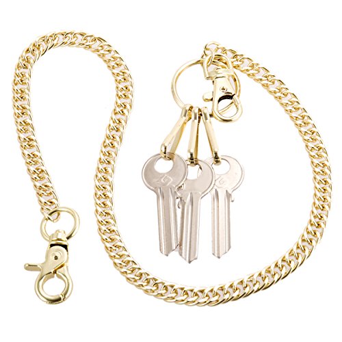 ManChDa Motorista Cartera Cadena Punk Hombres Cool Billetera Larga pantalón Doble Tejer Llavero para Moto Jean Gothic Rock