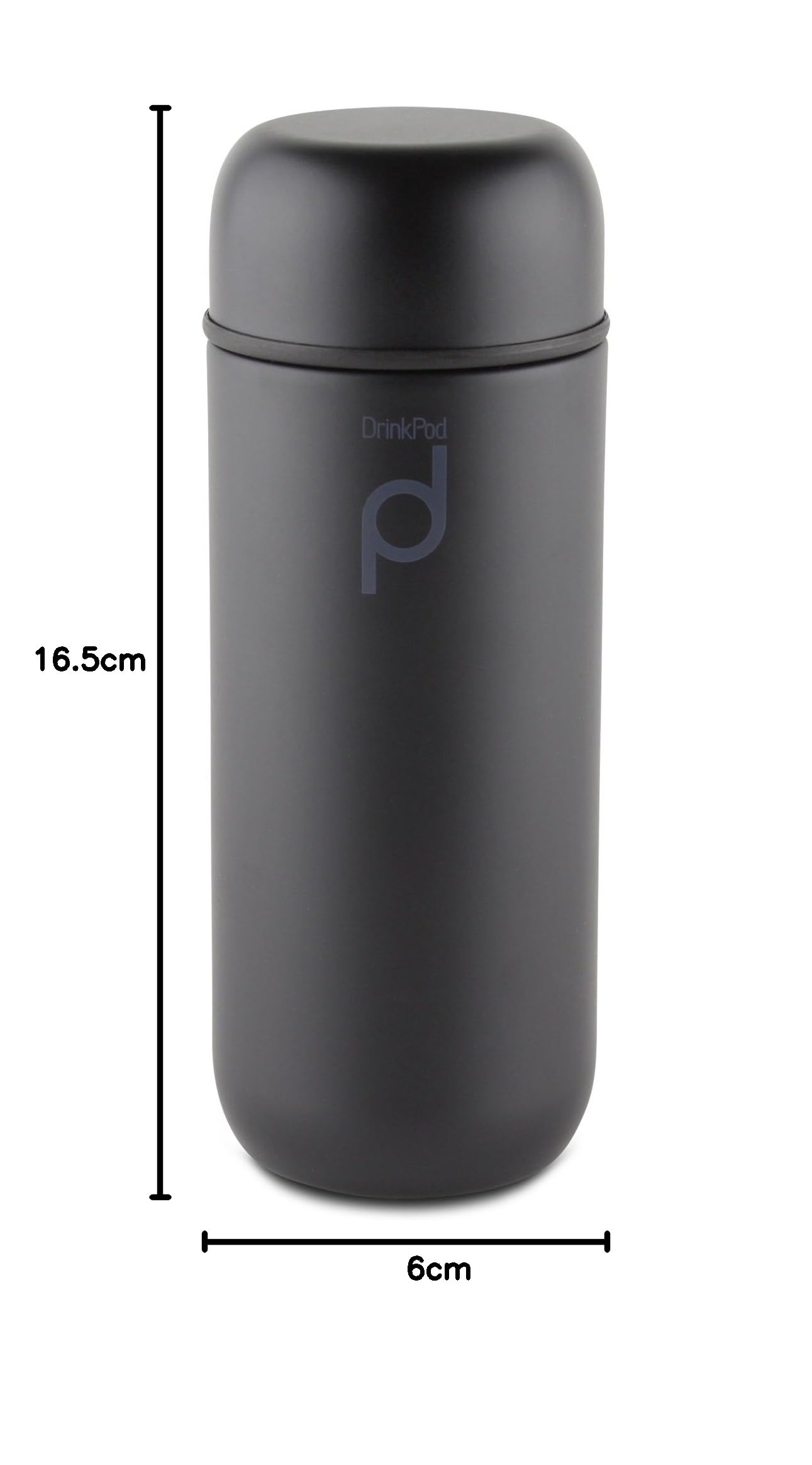 Drink Pod in Acciaio Inox, 18/10, Nero, 0.2 l