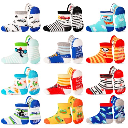 ELUTONG Stoppersocken Kinder 12 Paar Kleinkind Jungen ABS...