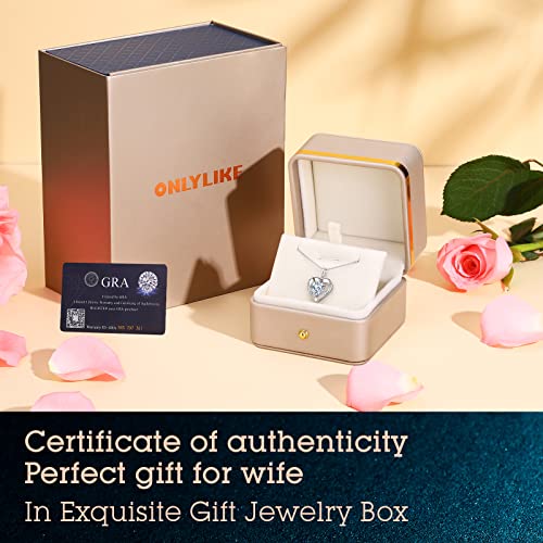 Heart Pendant Necklace Gifts For Wife, Engraved 'I Love You' Gift For Wife Girlfriend, 1 Carat Moissanite D Color (Vvs1) , Anniversary Eternity Jewelry Present For Wife, Birthday Gifts For Women Wife Girlfriend Girls Her #TOP5