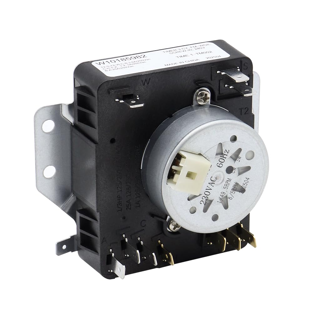 W10185982 Dryer Timer Compatible with Whirlpool Wed4800xq0,Dryer Timer Replacement,7mwed1800em0, 3dwgd4815fw1, May-Tag Medc215ew, Kenmore, Crosley Cdew7110rw0 Etc