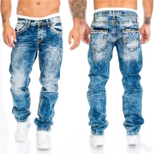 Straight Jeans Men's Retro Washed Jeans Spring and Summer Boyfriend Style Loose Jeans Street Trousers2