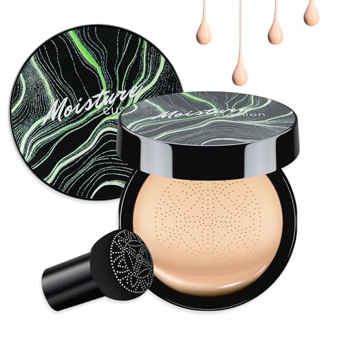 Air Cushion CC Cream Mushroom Head - Moisturizing & Waterproof BB Cream Concealer Makeup Base Create Long-Lasting Makeup | Vegan & Cruelty (Natural)