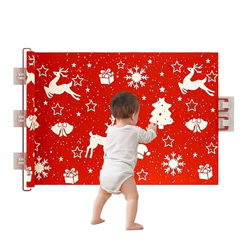 Puerta para perros, decoración navideña, ampliable sin agujeros, barrera ancha para perros y escaleras – Para dormitorio, cocina, apartamento, exterior, terraza, niños