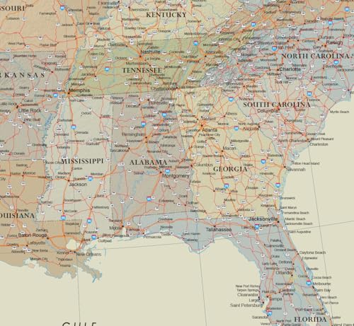 Swiftmaps 24x36 United States, USA Contemporary Elite Wall Map Poster (24x36 Laminated)
