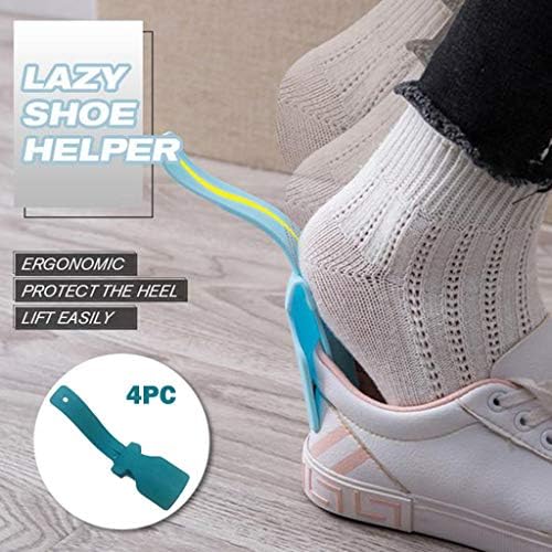 2020 New Lazy Shoe Helper - Easy to Put on and take Off high Heels or Leather Shoes-Plastic Shoehorn for Men, Women and Kids - Portable Sock Slider, Shoes Helper Fits for All Shoes (Blue)
