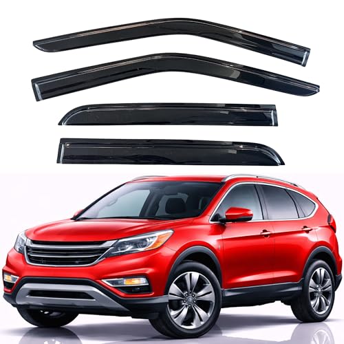 Image of KPY Rain Guards Fit for 2012-2016 Honda CRV, Out-Channel Window Visors Vent Wind Deflectors 4PC, Car Accessories for 12-16 CR-V