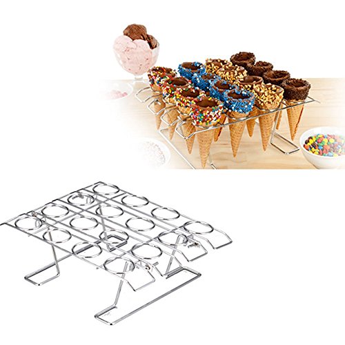DIY 16 Slots Ice Cream Displaying Baking Cake Sugar Cone Cupcake Cooling Rack