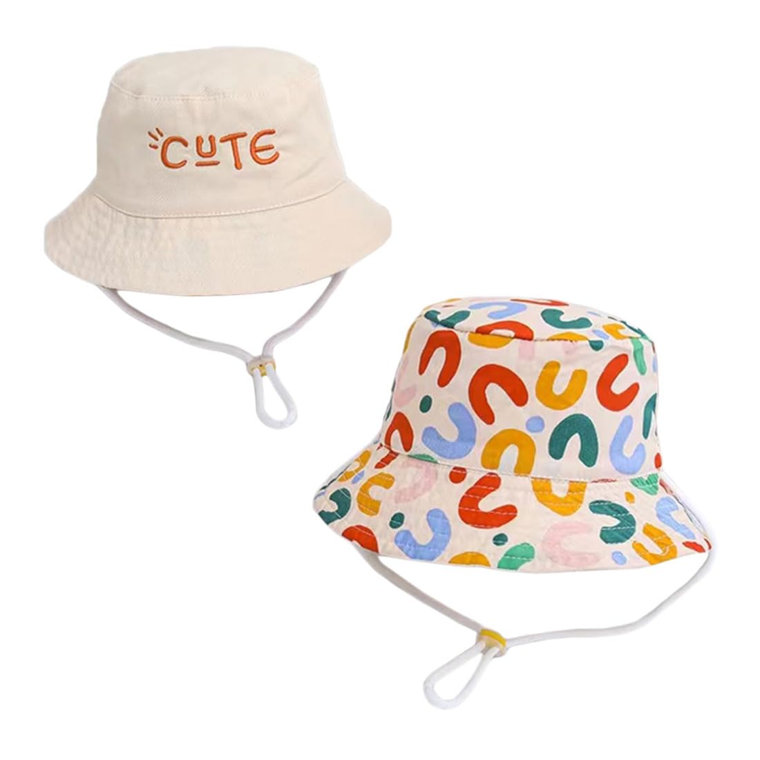 SCJJZ Sombreros y Gorras para bebés niña,Gorro de bebé para niños y niñas, sombrilla de Verano y Sombrero de Pescador con protección Solar para niños, diseño de Desgaste de Doble Cara