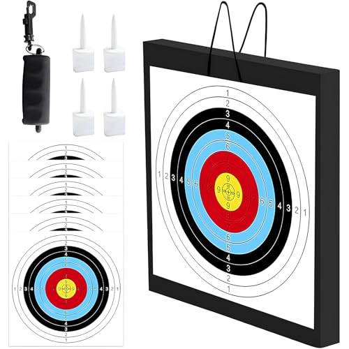 FENJANER Archery Target - 20'' Foam Targets for Backyard, Bow & Arrow Target with Rope for Recurve Bow Longbow or Compound Bow Shooting Practice