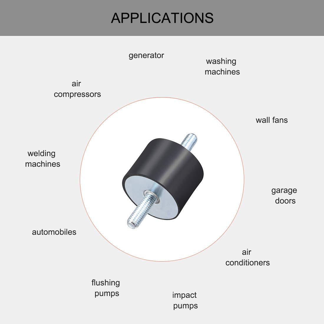 Product Deal uxcell 40 x 30mm Rubber Mounts,Vibration Isolators,Shock Absorber with M8 x 23mm Studs Lowest Price uxcell 40 x 30mm Rubber Mounts,Vibration Isolators,Shock Absorber with M8 x 23mm Studs