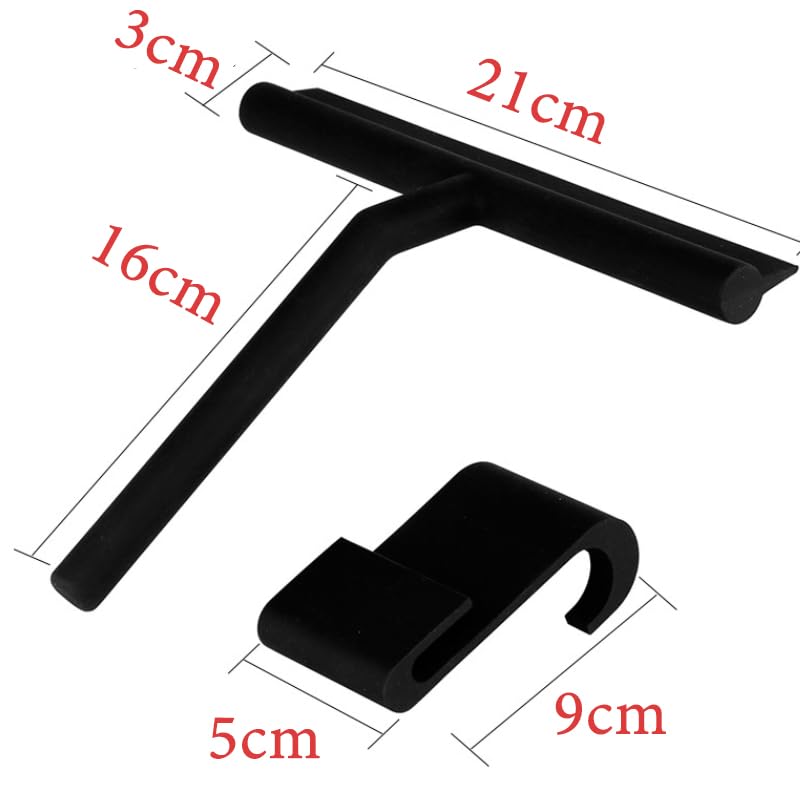 Lavavetri, tergivetro for doccia in silicone con manico lungo | Strumento multiuso for superfici di finestre, parabrezza, auto, specchi e bagni(Gray)