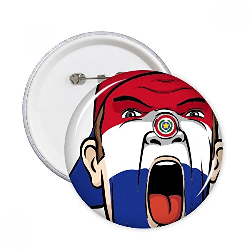 Badge Paraguay drapeau national rond M 5pcs pour vêtements et décoration