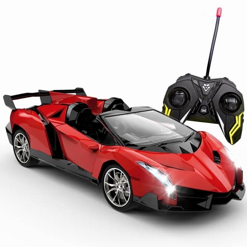 TEC TAVAKKAL Remote Controlled Super Racing Car, Super Racing Sports High Speed Toy Vehicle, Motor RC Chargeable Cars for Kids (Mat Red)